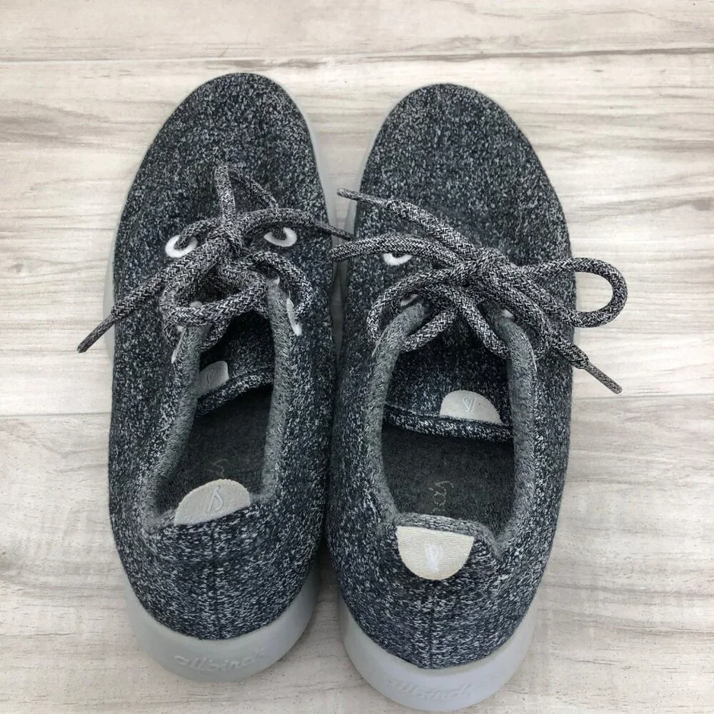 Allbirds Sneakers Womens 8 Gray Merino Wool Runners Lace Up Shoes